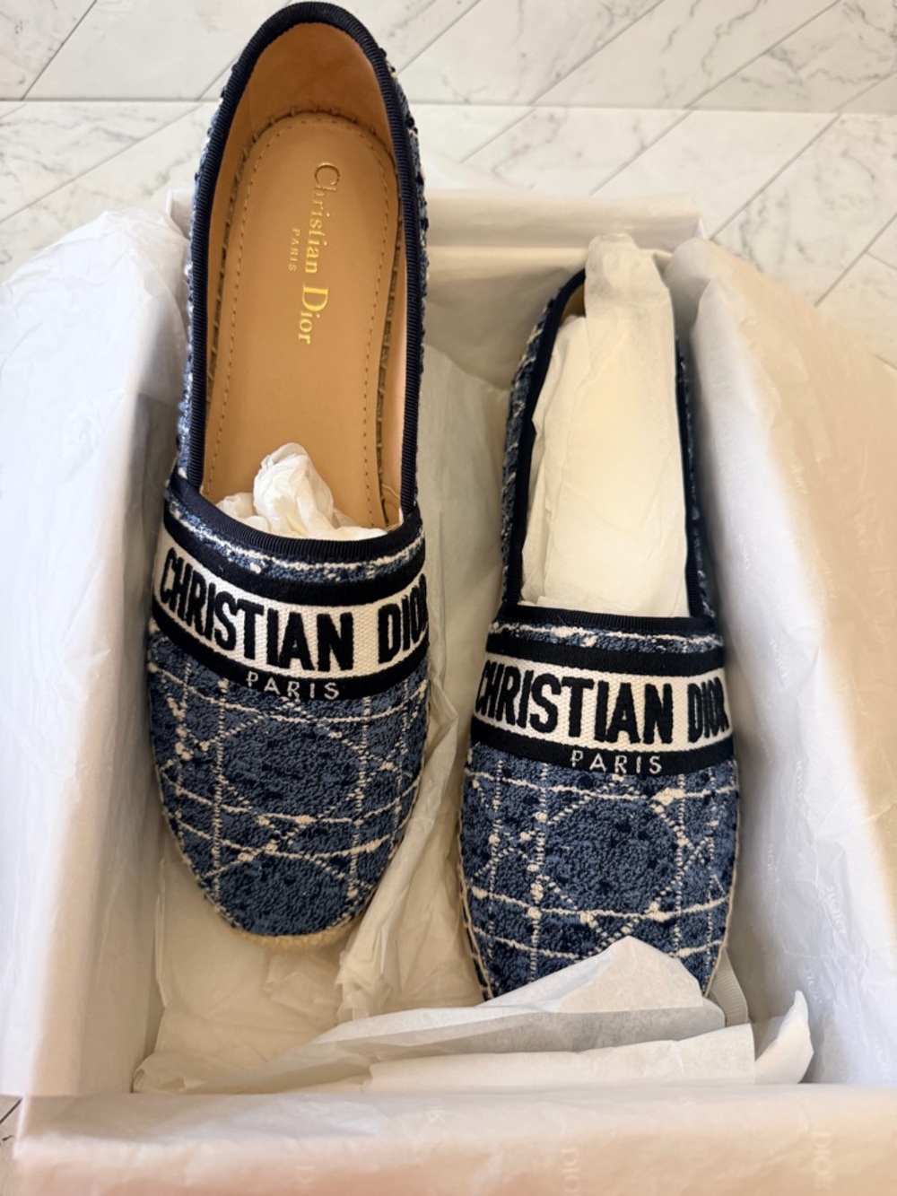 Dior Navy Blue and White Espadrilles ❤️ - Picture 2 of 5